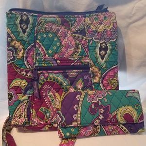 Vera Bradley "Heather" Purse & Wallet Set